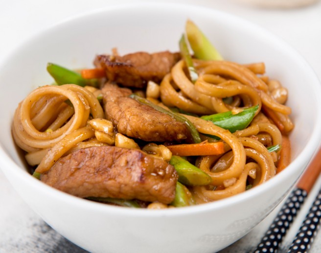 Sticky Pork And Vegetable Stir Fry With Udon Noodles Asian Inspirations